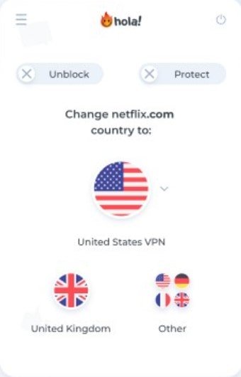 HolaVPN Chrome Screenshot