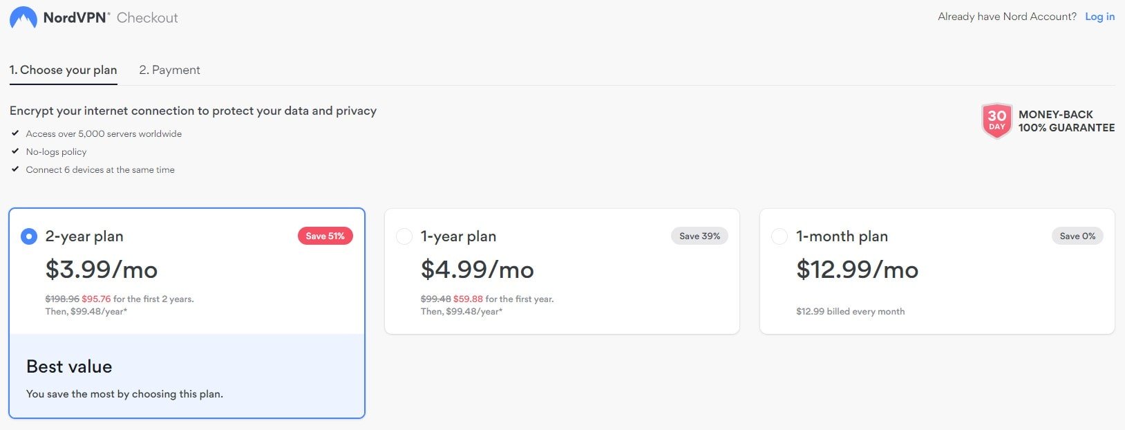 NordVPN Checkout