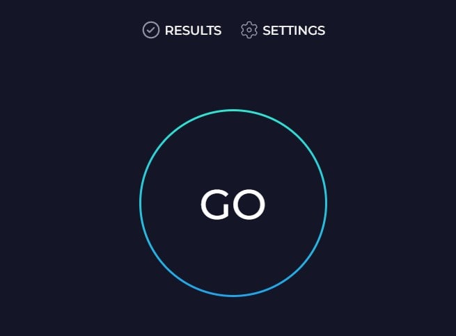 Speed Test Go Button