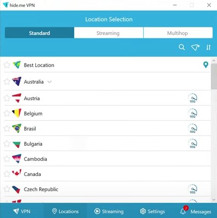 Hide.me VPN Locations