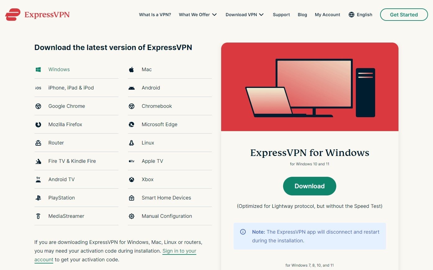 ExpressVPN App Download Page