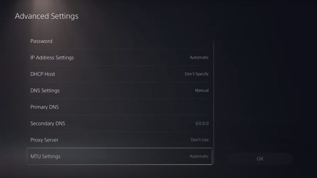 PS5 Advanced Settings