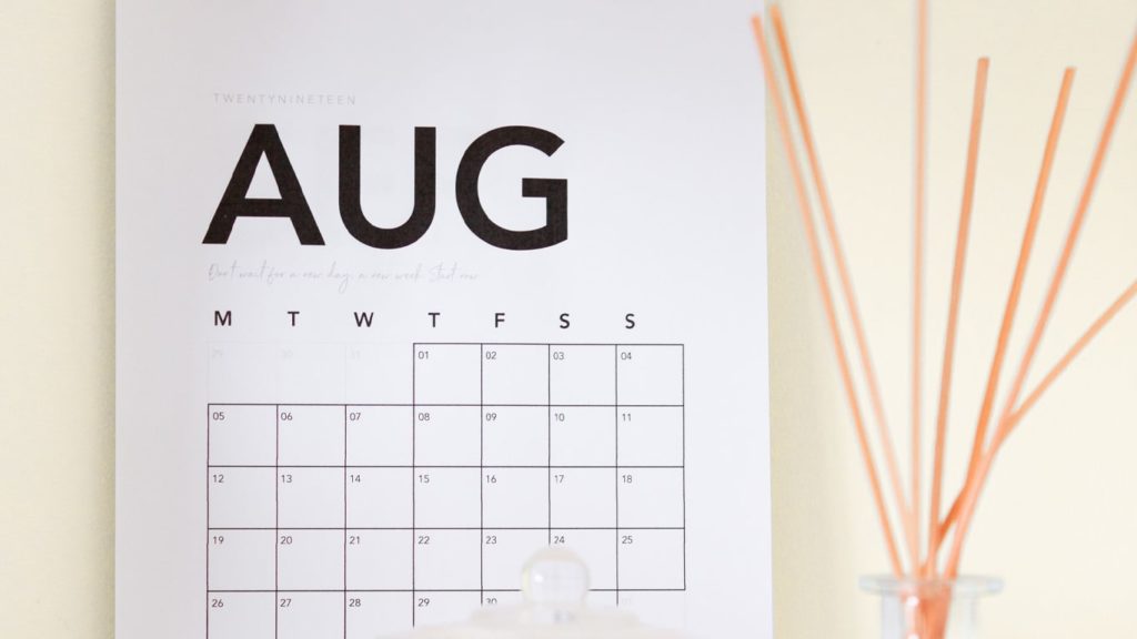 August Calendar